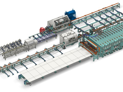 Kompakte Anlage zur BSP-Produktion für Holzbau Driendl